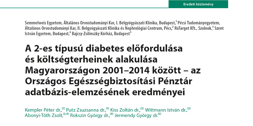 A cukorbetegség helyzete és alakulása Magyarországon